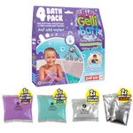 GELLI Baff 4 USE 4 X Purple & Aqua Glitter GELLI - 600G Turn Water Into Colourful Goo, Children's Sensory and Bath Toy, Certified Biodegradable Gift