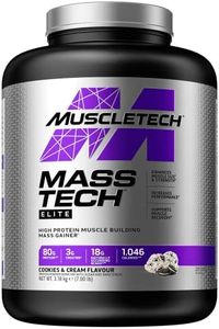 Mass Gainer Protein Powder, MuscleTech Mass-Tech Weight Gainer, Max Protein Weight Gainer, Muscle Gainer Protein Powder for Men & Women, Creatine Supplements, Cookies and Cream, 3.18 kg