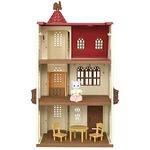 Calico Critters Red Roof Tower Home, 3 Story Dollhouse Playset with Figure, Furniture and Accessories