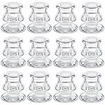 Belle Vous 12 Pack Glass Candle Sticks Holder - Elegant Taper/Pillar Candlestick Holder Set - Table Centerpiece Decoration for Wedding, Party, Festival, Home, Dining Room, Church or Valentine's Day