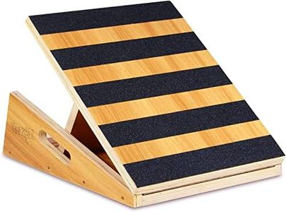 Yes4All Professional Wooden Slant Board, Adjustable Incline Board with Anti-Slip Surface for Calf Stretching - Extra Side-Handle Design for Portability (Partial Coverage)