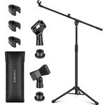 CAHAYA Upgraded Tripod Boom Sheet Microphone Stand Universal Metal Mic Stand with Carrying Bag, for Singing Speech Wedding Stage and Outdoor CY0311