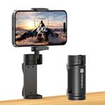 Portronics Mobot Clip Mobile Holder with 360° Adjustable Angles, Light Weight, Pocket Friendly, Mobile Stand for Table/Video Recording/Vlogging, Compatible with 4 to 6.4 inch Smartphones (Black)