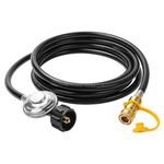 F271803 12ft Propane Hose with Regulator Fit for Mr. Heater Big Buddy 3/8 Gas Quick Connect Disconnect,Propane Heater Hose Assembly to QCC1 Propane Tank for Indoor Outdoor Heater Gas Grill Connectors