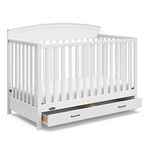 Graco Benton 5-in-1 Convertible Crib with Drawer (White) - GREENGUARD Gold Certified, Undercrib Storage Drawer, Converts to Toddler Bed, Daybed, and Full-Size Bed