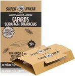 Super Ninja Cockroaches Killer - 12 Traps - Highly Effective and Ecological Cockroach Trap - User Friendly - Up to 3 Months per Trap