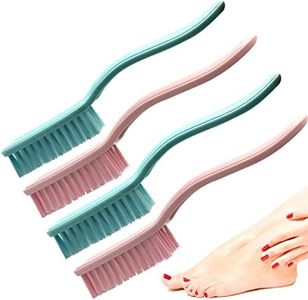 Nail Brush Foot Brush Curved Handle Grip Hand Fingernail Scrub Brush Home Laundry Cleaning Shoes Clothes Toes Nails Feet Scrubber,4 PCS