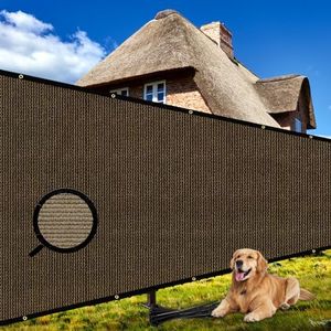 Shade&Beyond 8' X 50' Fence Privacy Screen Heavy Duty 170 GSM Fencing Mesh Shade Net Cover for Wall Garden Back Yard Outdoor Home Decoration, Brown