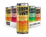 Arrowtown Vodka Soda Mixed case (Mango & Pineapple, Peach & Raspberry, Lime & Elderflower, Black Cherry & Apple) (12-Pack) - Refreshing 4.5% ABV Sparkling Water | Hard Seltzer | Low-Sugar, Gluten-Free