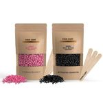 Strawberry & Charcoal Combo Professionals Wax Beans For Smooth Skin Hair Removal Brazilian Hard Wax Beans For Face, Back, Chest, Bikini Areas, Legs, Arms and Beards (Pack Of 2) (100gm)