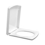 Plastic Toilet Seat Cover Soft Close Mechanism Square Commode seat cover With Installation Kit (White, 44 Cm x 35 Cm)