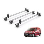 Rhino Roof Rack for Citroen Berlingo (2008-2018) 3 Kammbar Fleet Roof Bars with Loadstops - GA3FL/KLS2