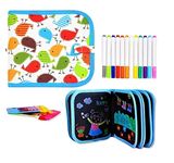 FunBlast Erasable Doodle Slate Painting Kit for Kids Drawing Book with Wet Wipes & Colors for Kids, Colouring Doodle Slate for Kids (Color and Design May Vary)