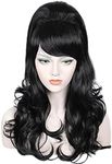 Linfairy Long Wavy Black Wig Big Bo