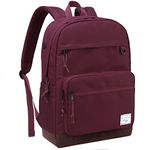 School Backpack,KASQO Lightweight Backpack for Women Water Resistant Casual School Bag Vintage Bookbag Daypack for Teens Girls College Travel Work Burgundy