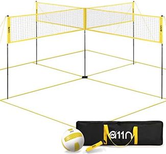 A11N 4-Way Volleyball and Badminton Net - Backyard & Beach Game Set for Adults and Kids