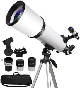 80mm Aperture Refractor Telescope for Adults Astronomy Beginners - 600mm Professional Focal Length Telescope with Adjustable Tripod (122cm), Phone Adapter & Carry Bag - 180X High Power Stargazing