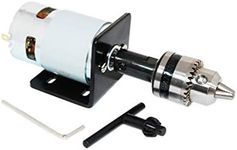 Mini Electric Motor 775 DC Motor 12V/24V with B10 Drill Chuck and Seat Mounting Bracket Mini Table Saw for Cutting/Polishing