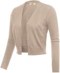 GRACE KARIN Women Bolero Shrug Jacket for Evening Dress Khaki Size L CL2000-8