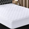 Utopia Bedding Quilted Fitted Mattress Pad, Twin Size, Elastic Fitted Mattress Topper Protector and Cover Stretches up to 16 Inches Deep, Machine Washable (White)