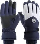 Thermal Touchscreen Gloves for Men & Women- Waterproof &Windproof Winter Gloves for Cycling, Running, Hiking, and Outdoor Sports (Men's Blue+White)