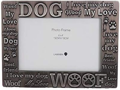 LASODY I Love My Dog Picture Frame,Best Friend Woof Frame,Tabletop Frame for Dog,Cherish Every Memory