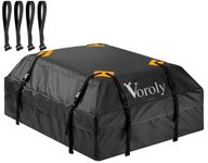 Voroly Rooftop top Cargo Carrier Bag 15 Cubic feet Waterproof for All Cars with/without Rack includes 4 Door Hooks