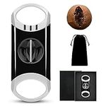 CIGARWONG Cigar V-Cut Cigar Cutter Stainless Steel, Portable Cigar Cutters for Men with V-Cut Blade & Cigar Holder (2 in 1),Cigar Accessories in Gift Box