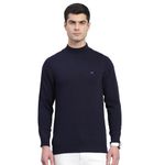 Monte Carlo Mens Navy Blue Solid Turtle Neck Full Sleeve Pullover Sweater (1230508TN-117-40)