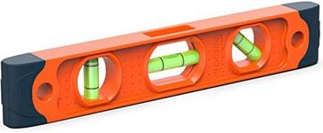 Presch Spirit Level Magnetic 230mm - Small, Unbreakable and Magnetic Torpedo Level with 3 Level Bubbles - Boat Level - Scaffold Level for Builders