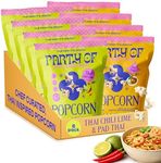 Party Of Thai-Inspired Popcorn Variety Pack – 4 Chili Lime + 4 Pad Thai Full Size Bags – Bold, Tangy, Spicy, and Savory Flavored Popped Popcorn Snack – Gluten Free, Individually Wrapped, Popcorn Pack