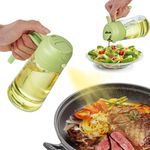 SWEET VIEW Oil Sprayer for Cooking, 470ml/16oz 2 in 1 Oil Dispenser and Oil Sprayer, Glass Olive Oil Bottle Pourer for Kitchen, Cooking, Salad, Barbecue (Green)