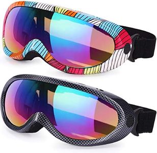 Rngeo Ski Goggles, Pack of 2, Snowboard Goggles for Kids, Boys & Girls, Youth, Men