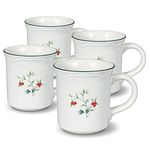 Pfaltzgraff Winterberry 12-Ounce Coffee Mugs, Set of 4