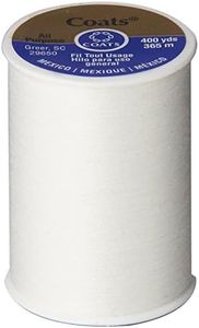 Coats & Clark All Purpose Thread 400 Yards White (ONE spool of yarn)