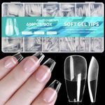 AddFavor 600pcs Coffin Nail Tips, Medium Coffin Gel X Nail Tips Clear Fake Nails Ballerina Full Cover Acrylic Nail Tips for Extension Nail Manicure Salon Home DIY