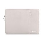MOSISO Laptop Sleeve Bag Compatible with Laptop 13 inch, Polyester Vertical Case with Pocket, Stone Gray