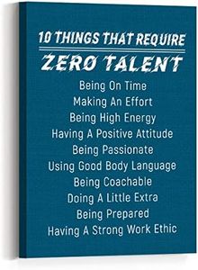 Modern 10 Things That Require Zero Talent Motivational Motto Wall Art Canvas,Positive Inspirational Quote Canvas Framed Wall Art Ready to Hang For Home Office Gym & Locker Room Wall Decor 12"x 15"