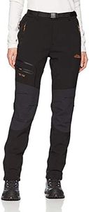 Anlamb Women's Outdoor Waterproof Windproof Fleece Cargo Snow Ski Hiking Pants,SF1602W Black XS