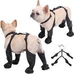 Waterproof Dog Boots Anti-Slip Dog Shoes with Rugged Rubber Sole, Pet Paw Protector for Small Medium Dogs, Dirty-Proof & Anti-Fall Dog Outdoor Walking Running Hiking Booties with Auxiliary Strap