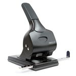 Rapesco 1015 ALU 65 Metal 2-Hole Punch, 65 Sheet Capacity, Black