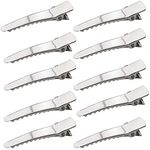 TRIXES Silver Metal Alligator Hair Clips - 50 Pcs - Crocodile Clips Hair - 45mm - Alligator Teeth Clips for Arts & Crafts Projects - DIY Accessories Hairpins for Women and Girls