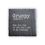 Slate Running Coaster - Grunpy - Funny Running Gift - Gifts For Runners