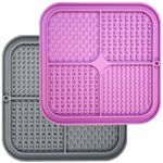 Fribix Lick Mat for Dogs & Cats - 2 Dog Lick Mats - Dog Slow Feeder with Powerful Suction for Anxiety - Chew Safe Food Grade Silicone is Used - Dog Food Mat - Lickimat for Bathing & Training (2)