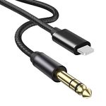 NCGGY i-phone to 6.35mm 1/4 inch Audio Aux Jack Cable 10FT,6.35mm TRS aux stereo Cable for i-Phone13,14,12,11,XR,XS,8,7,i-Pad, Amplifier,Speaker,Headphone,Mixer (NOT Support Recording)