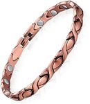 Feraco Copper Magnetic Anklets Bracelet for Women Pure Copper Bracelet with Strong Magnets for Feet,Magnetic Field Therapy,Gifts for Women(X Shape)