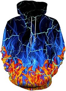 EOWJEED Unisex Realistic 3D Printed Hoodies Unisex Long Sleeve Sweatshirts Pullovers for Men Women with Big Pockets, Colorful-lh15, Small