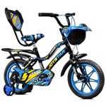 Leader JoyStar Cycle for Kids | Bicycle for Kids with Training Wheels | Comfortable Seat, Backrest & Front Storage| Kids Cycle for 2-5 Years Boys & Girls | Frame: 8 Inches (14T, Blue)