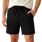 Boldfit Shorts for Men Solid Men Shorts Regular Fit Gym Shorts for Men Workout Yoga Outdoor All Day Shorts for Men All Season Wear Cotton Poly Quick Dry Mens Shorts Yoga Shorts - Black M