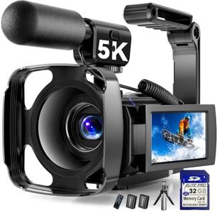 5K Video Camera Camcorder, UHD 64MP Vlogging Camera for YouTube with 3" 270° Rotatable Touch Screen, Digital Camera with IR Night Vision, 16X Zoom/WiFi/Webcam/HD/32GB Card/2 Batteries/Microphone